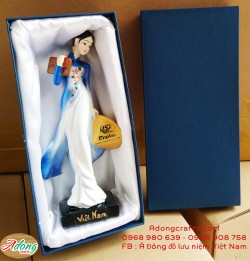 Bộ hộp có Tượng Cô gái Việt in Logo riêng làm quà tặng -Miss Việt Statue - Miss nữ sinh  quà tặng lưu niệm Việt Nam