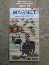 Magnet hit nam châm chất liệu mành tre in cảnh địa danh quê hương đất nước con người Việt Nam