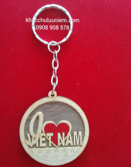 Móc khóa gỗ tròn Việt Namm