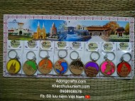 Móc khóa vỉ gỗ bán sỉ các hình lưu niệm Việt Nam
