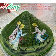 Nón lá làm bằng lá sen  vẽ hình ảnh - thủ công mỹ nghệ lưu niệm Việt Nam