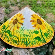 Nón lá vẽ trang trí các loại hoa - quà lưu niệm thủ công mỹ nghệ Việt Nam