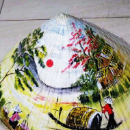 Nón lá Việt Nam - Vẽ tranh đồng quê lên nón