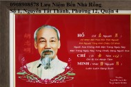 Tranh Sơn mài Bác Hồ Chân Dung tên ký tự Bác Hồ Trang trọng